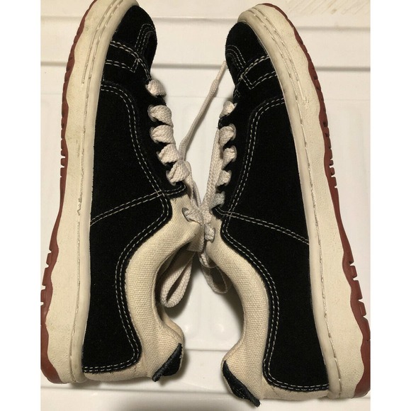 SIMPLE Brand Shoes 5 Old School Suede/ Canvas Lace Up Comfort Black Preowned. - Picture 5 of 7